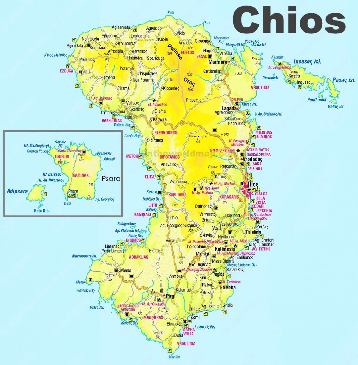 carte de chios, Grèce