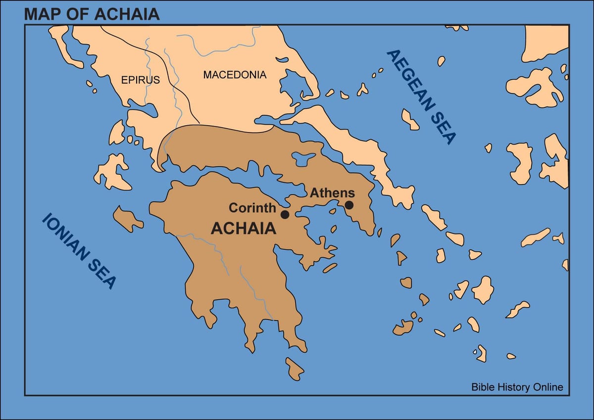 carte de Corinthe en Grèce