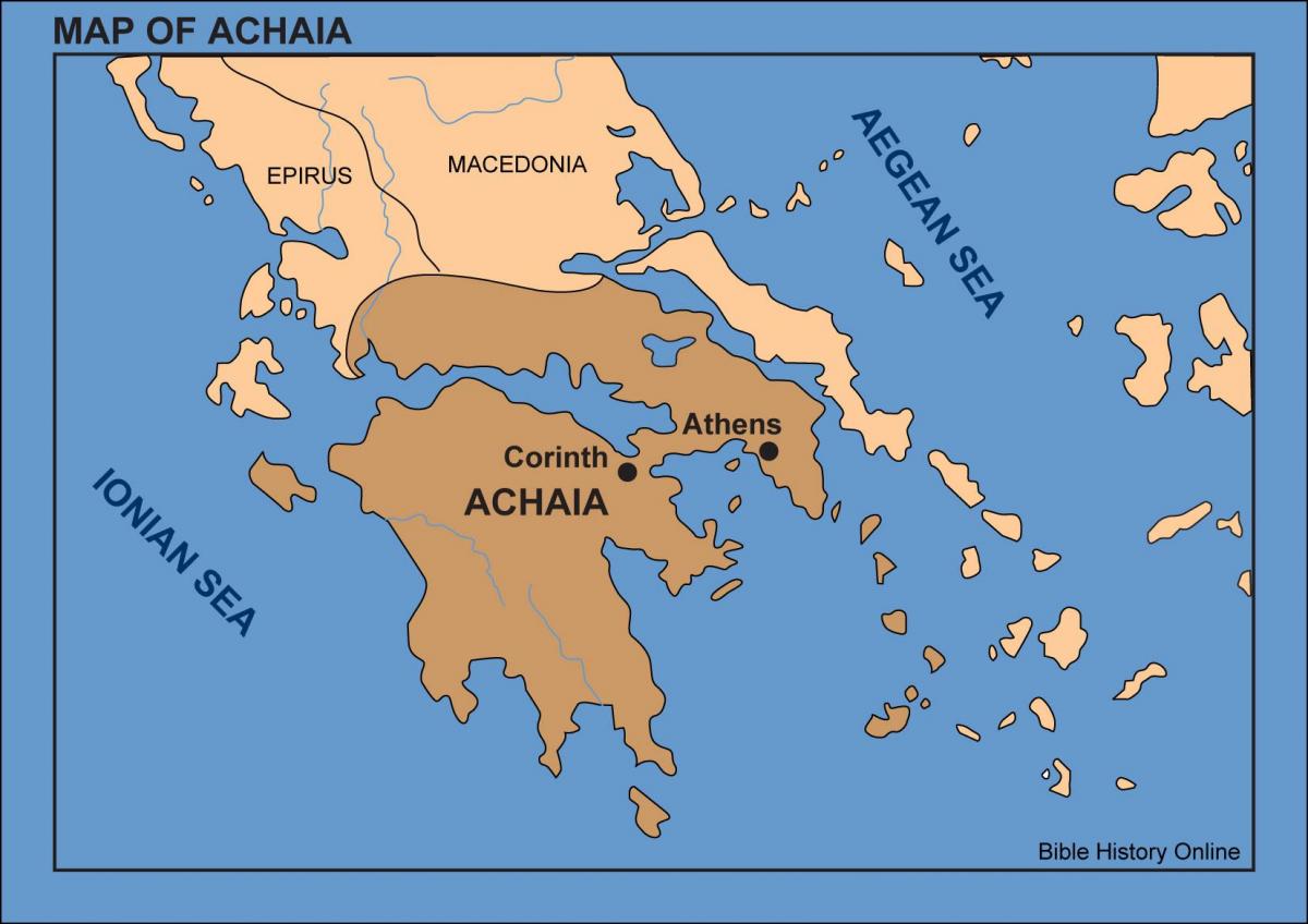 carte de Corinthe en Grèce