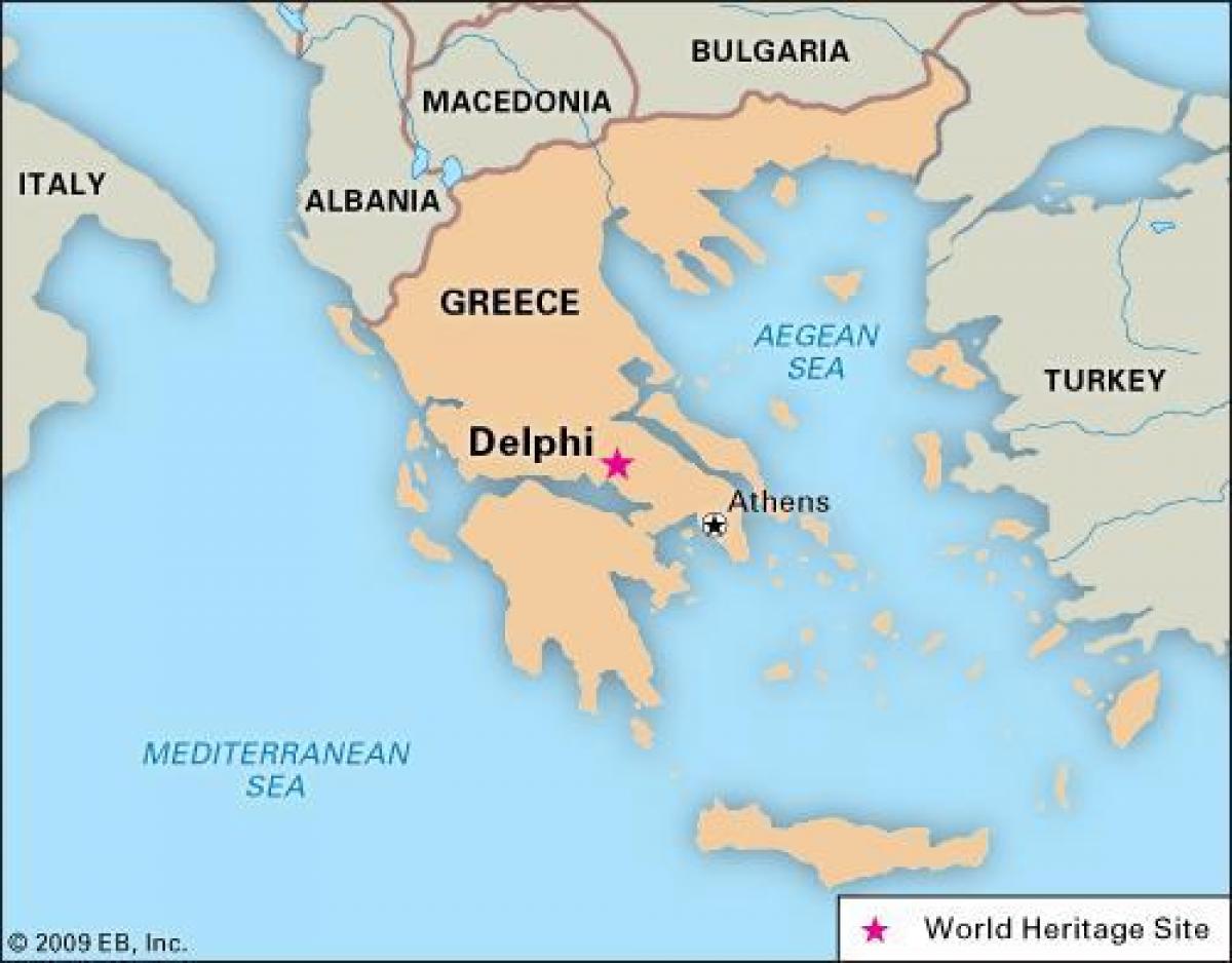 carte de la Grèce, Delphi