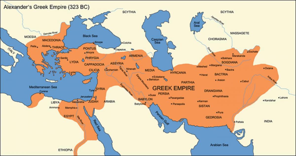 carte de l'empire grec