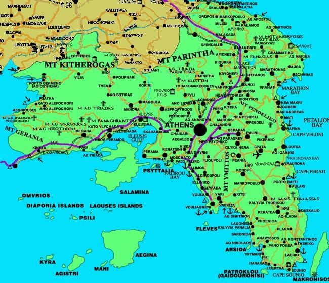 Attiki Grèce carte