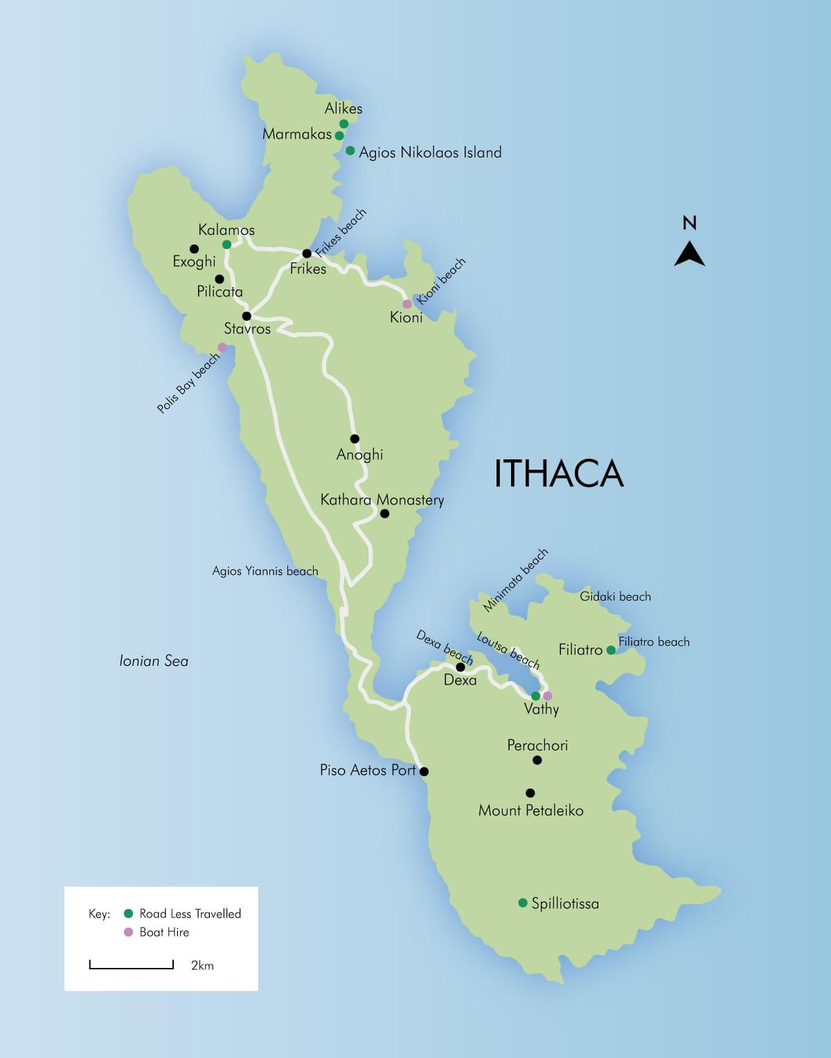 carte de Ithaca dans l'état de la Grèce