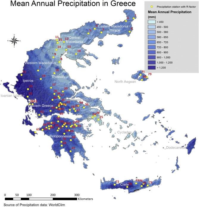 Hellas pluie carte