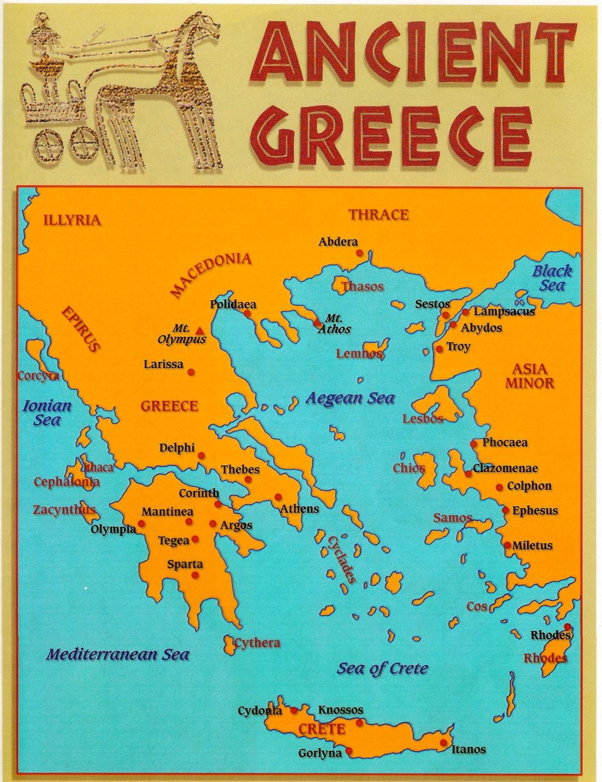 carte de la Grèce ancienne