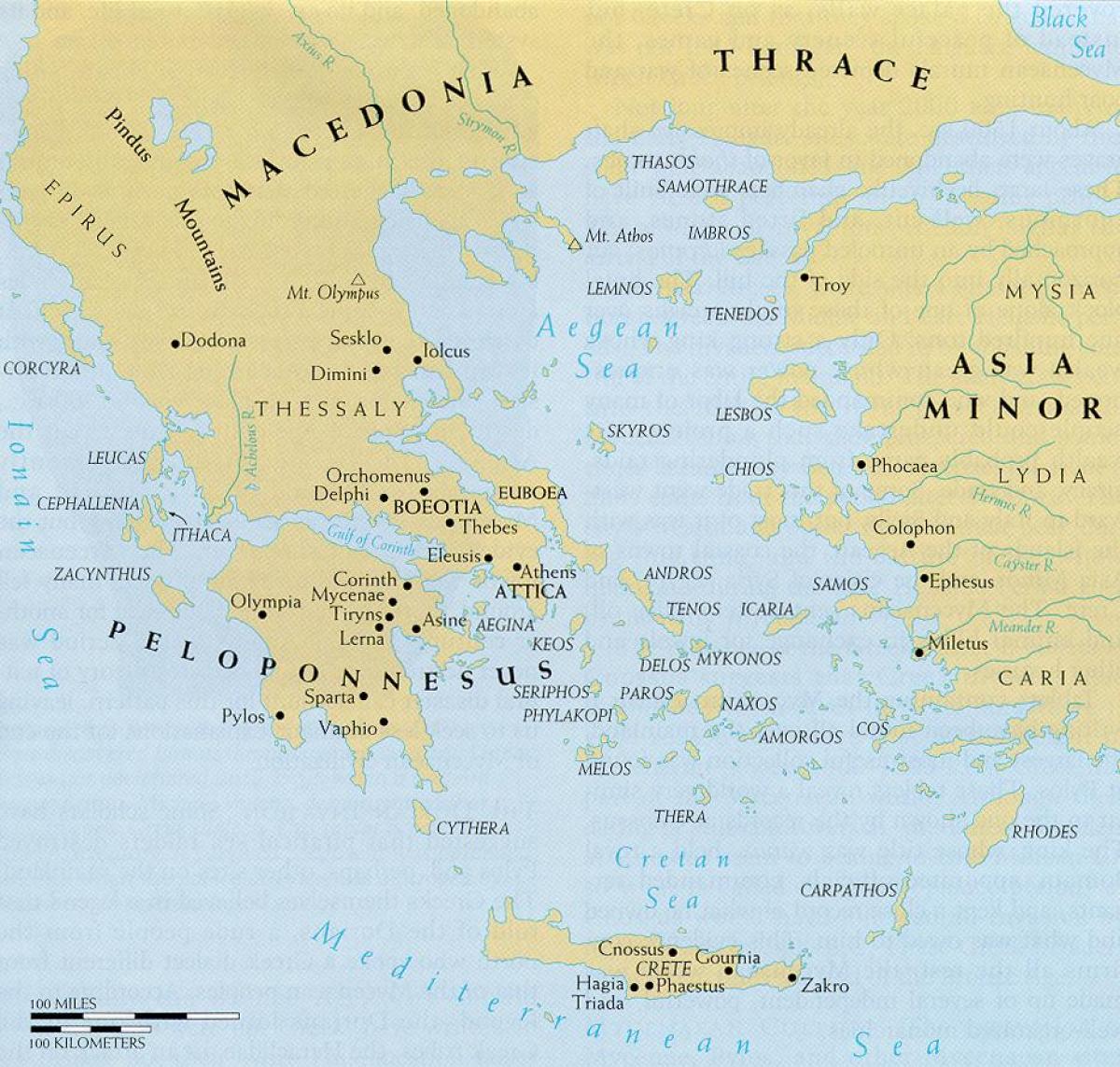 эгейское море на карте