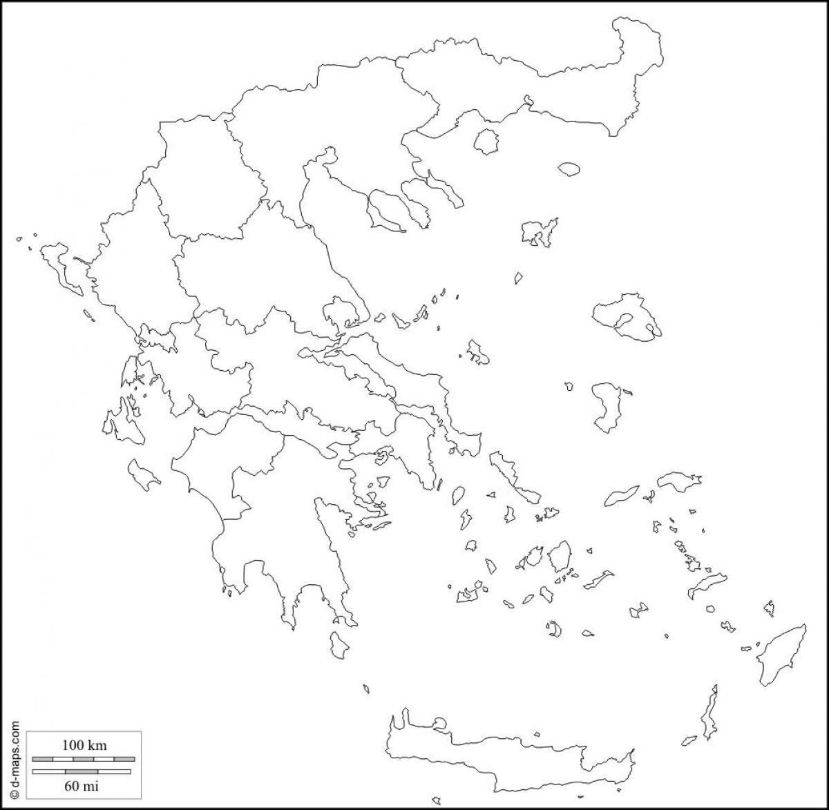 carte de la Grèce contour