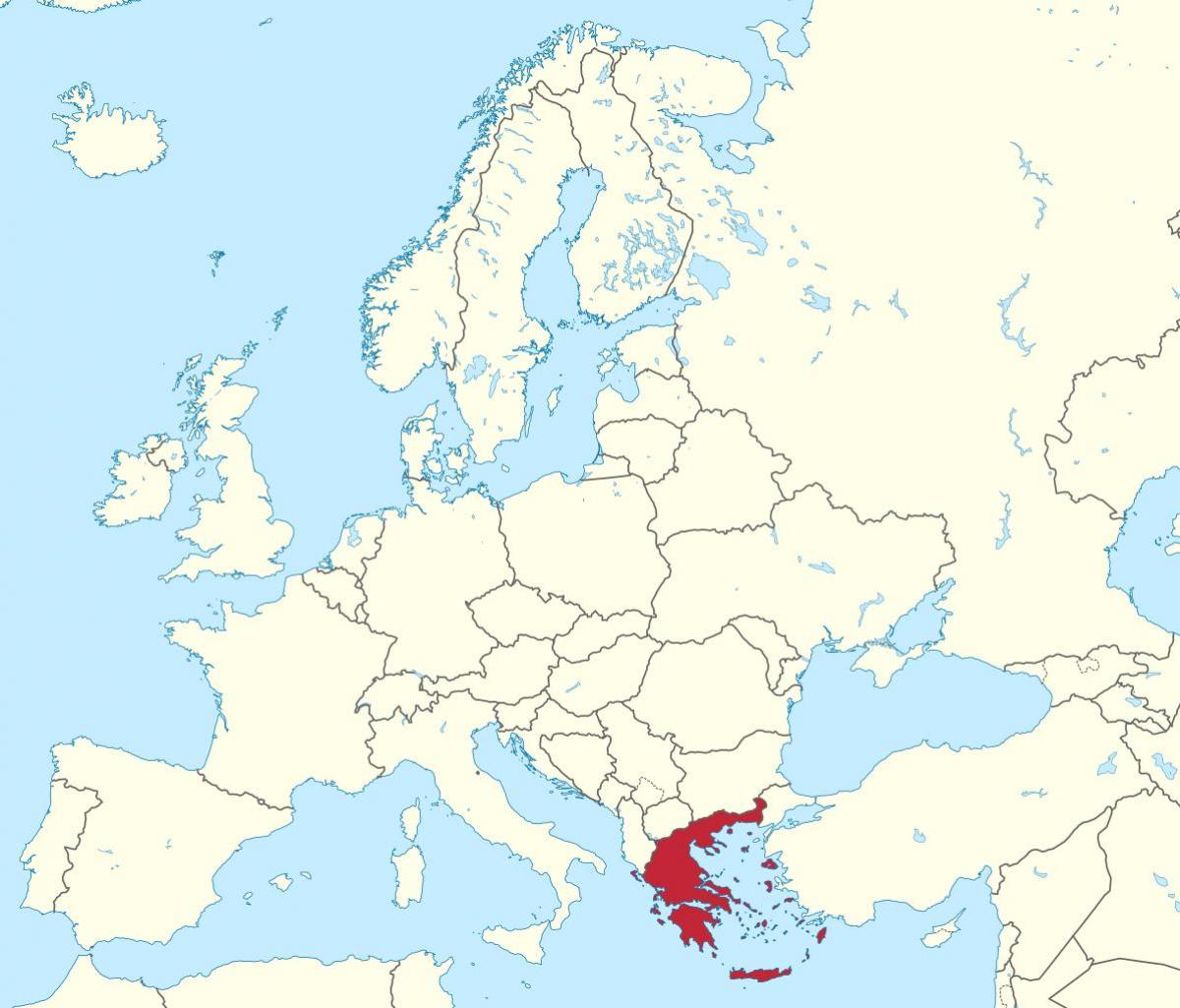 La grèce sur la carte de l'Europe
