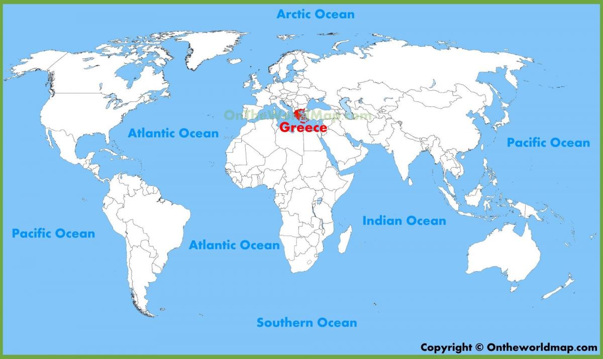 La grèce sur la carte du monde