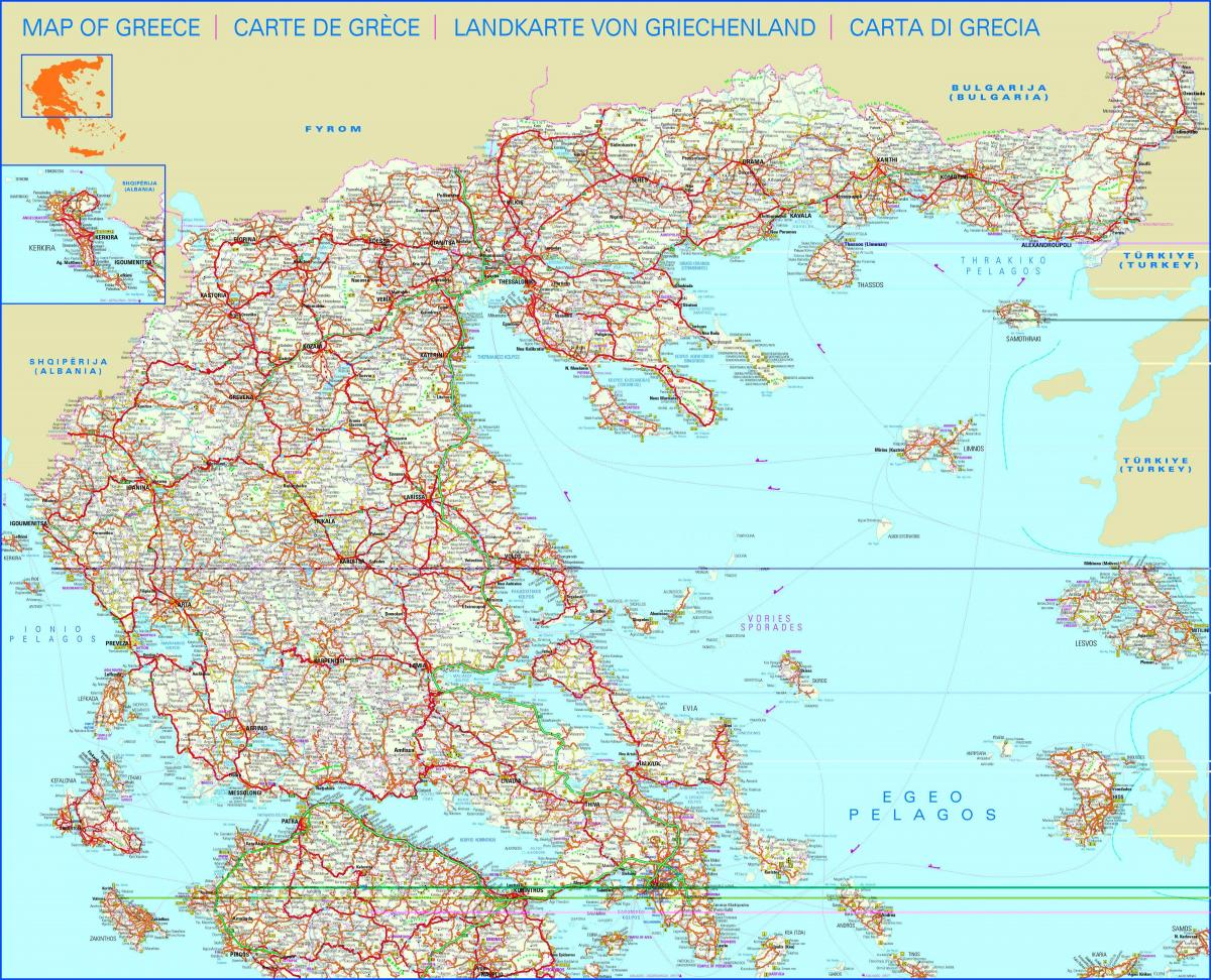 carte du nord de la Grèce