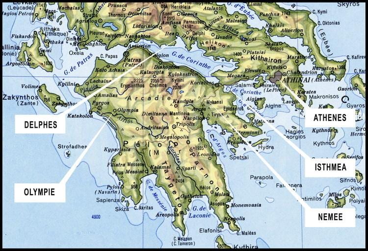 carte du sud de la Grèce