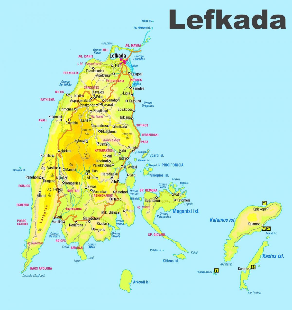 La grèce Lefkada carte