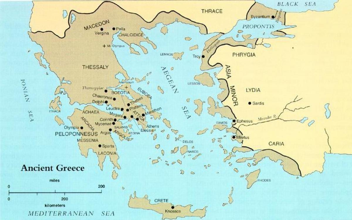 Monde Grec Antique Carte De La Grèce Antique Sur Une Carte