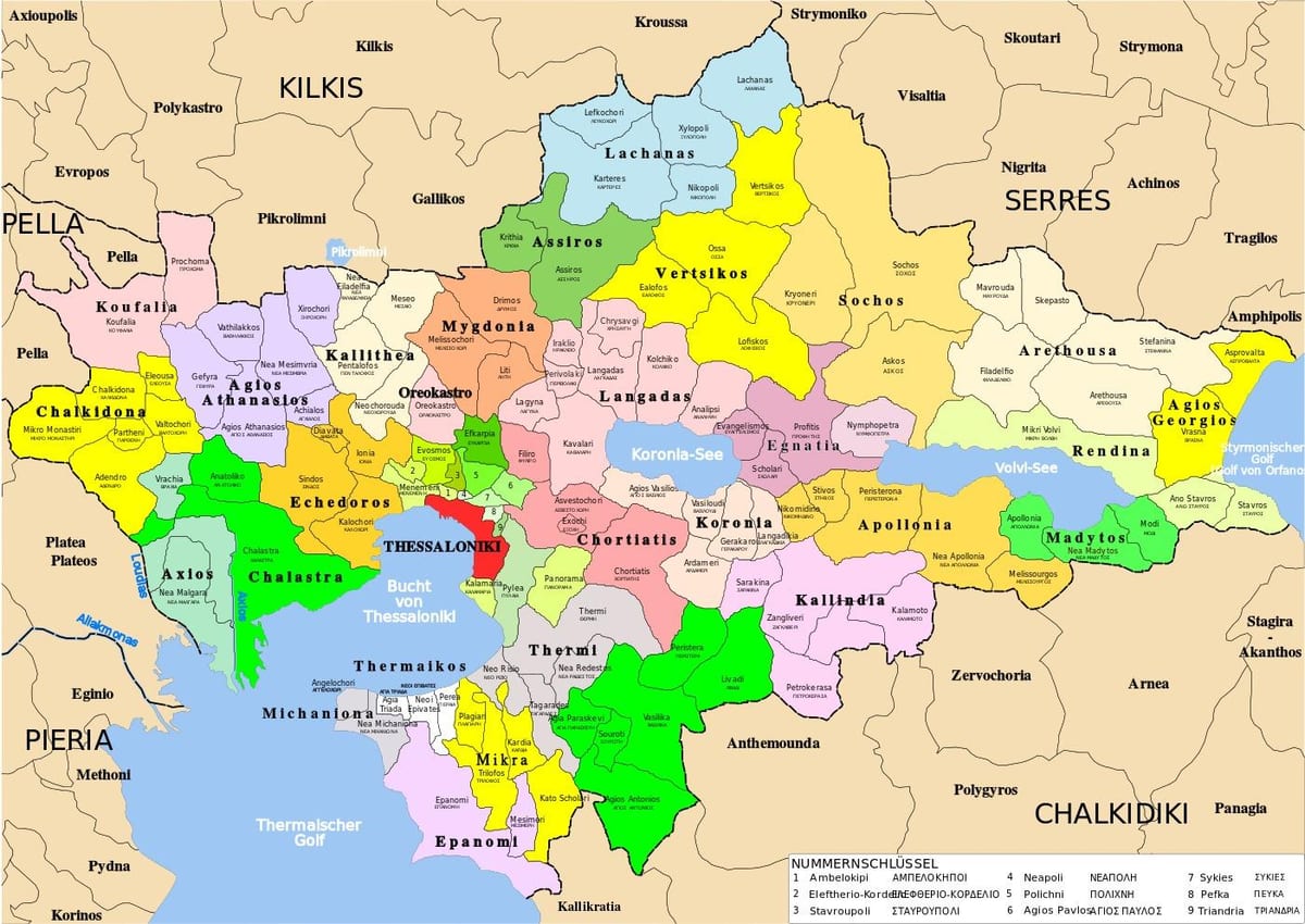 carte de Thessalonique Grèce