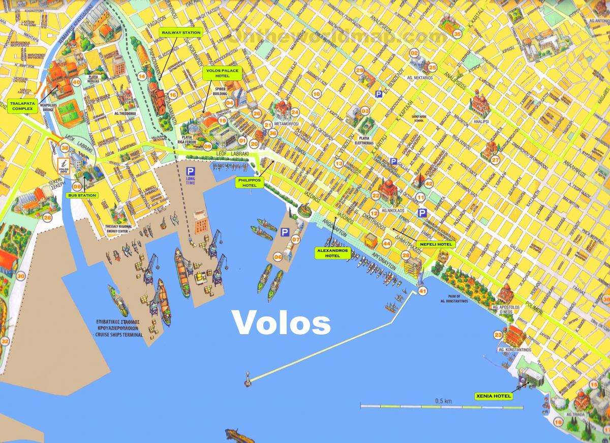 carte de Volos en Grèce