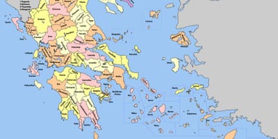 Carte de la Grèce, les régions