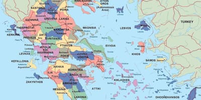 Carte politique de la Grèce