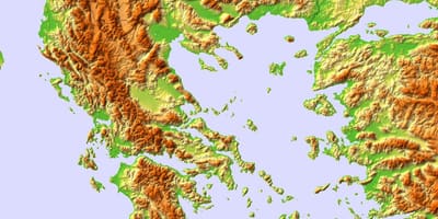 Carte topographique de la Grèce