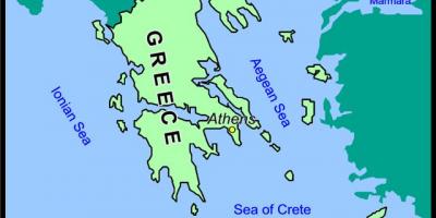 Carte de la Crète et de la Grèce