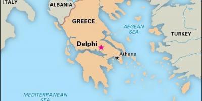 Carte de la Grèce, Delphi