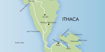 Carte de Ithaca dans l'état de la Grèce