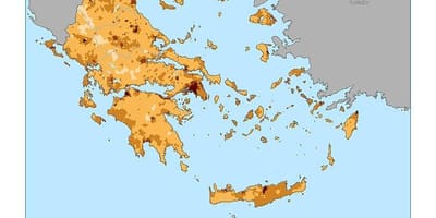 La densité de la Population carte de la Grèce