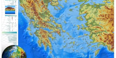 Carte en relief de la Grèce