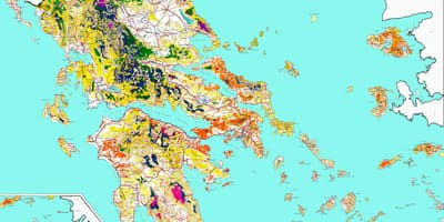 Hellas forêts de la carte