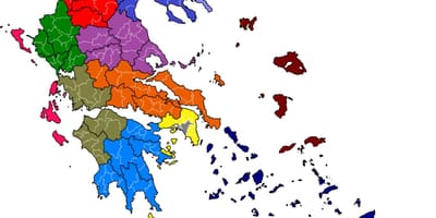 Hellas municipalités de la carte