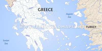Les rivières en Grèce carte