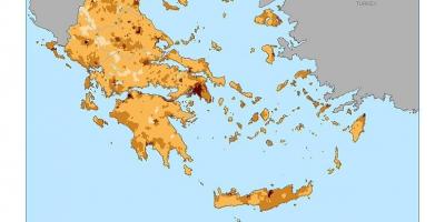 La densité de la Population carte de la Grèce