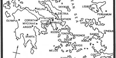 Carte de la Grèce antique feuille de calcul