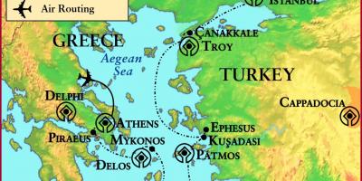 Carte de la Grèce antique et Troy