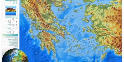 Carte en relief de la Grèce