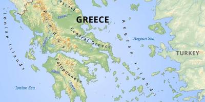 Carte de la Grèce montagnes
