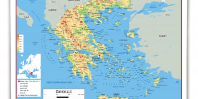 Carte physique de la Grèce