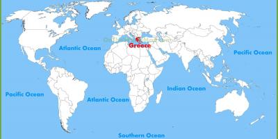 La grèce sur la carte du monde