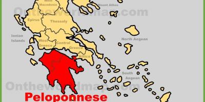 Carte du Péloponnèse en Grèce
