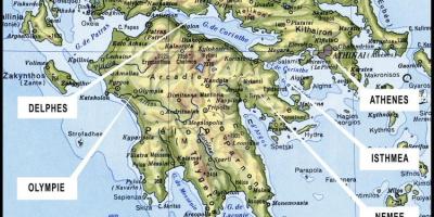 Carte du sud de la Grèce