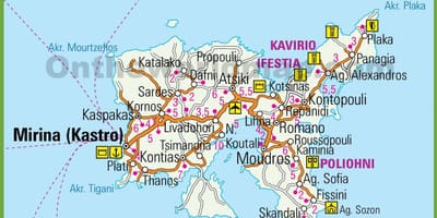 Lemnos carte de la Grèce