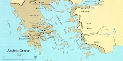 La Grèce antique sur une carte du monde