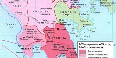 Carte de la Grèce antique Sparte