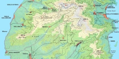 Carte Thassos Grèce