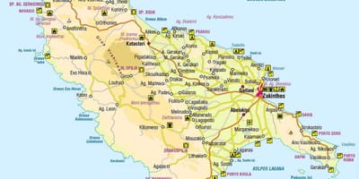 Carte des îles grecques Zante